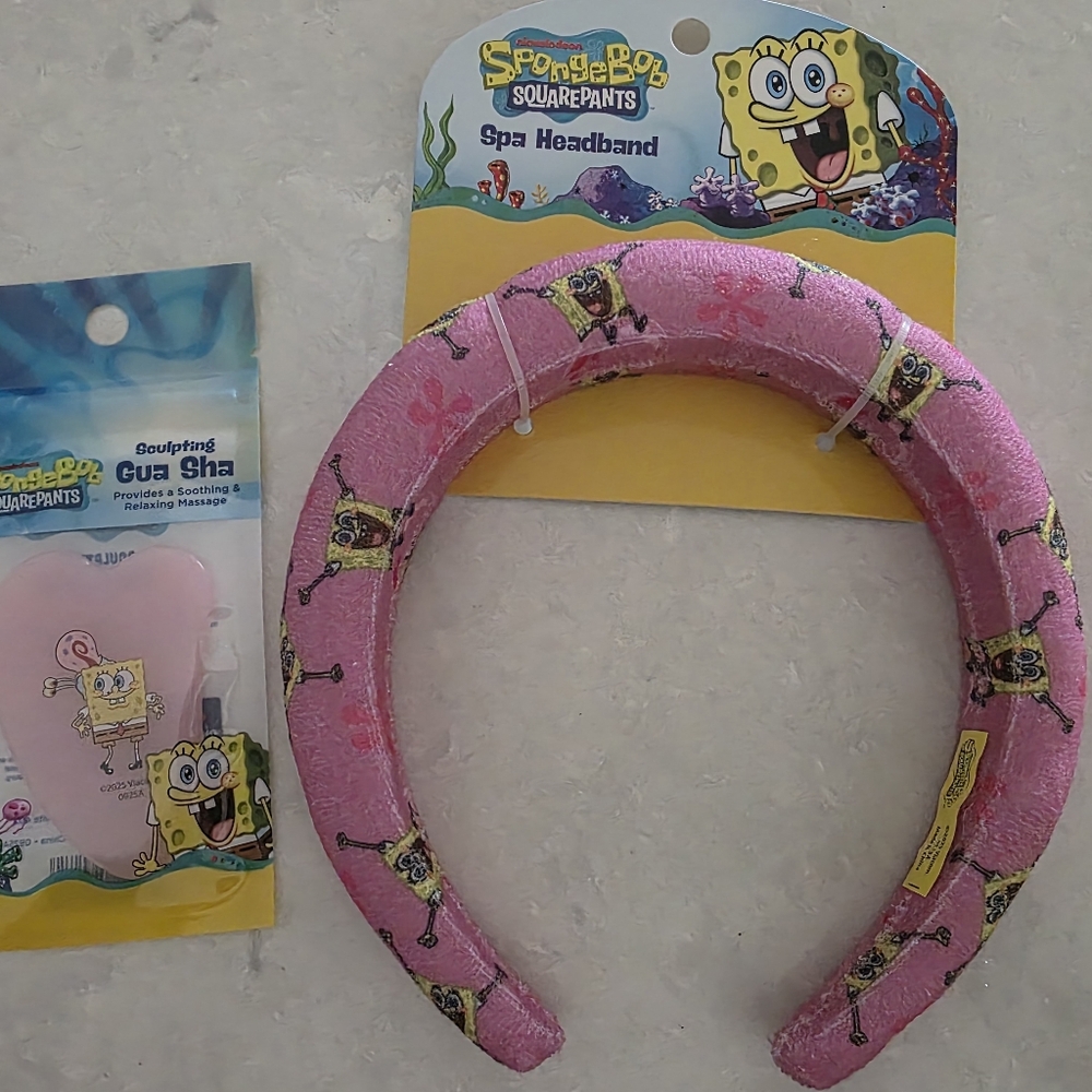 SpongeBob SquarePants Pink Spa Headband Set